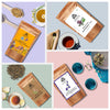 Collection of best herbal teas including chamomile, peppermint and hibiscus
