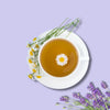 Chamomile flowers and lavender buds — floral herbal tea blend for calm and stress relief.