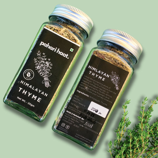 Thyme sprinkled on roasted vegetables and soups — Himalayan culinary herb for rich flavor.