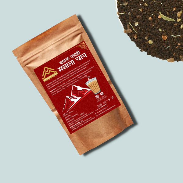 Pahari Masala Chai brewed in the Himalayas — bold Indian spiced tea for true chai lovers.