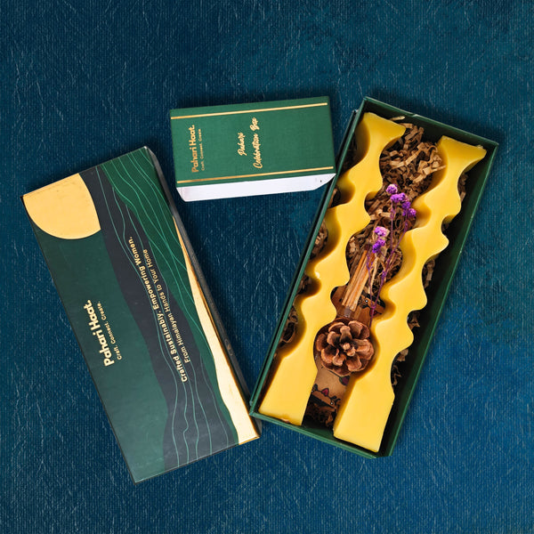 Eco-friendly candle gift box with glass matchbox — perfect for sustainable mindful gifting.