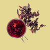 Hibiscus–Rose Tea enjoyed for relaxation and balance — floral herbal infusion for daily wellness.
