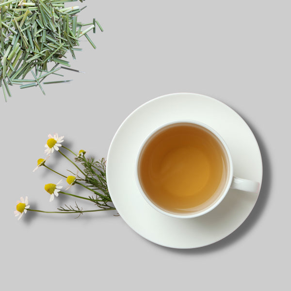 Chamomile flowers blooming in the Himalayan region — pure source of Pahari Haat herbal tea.