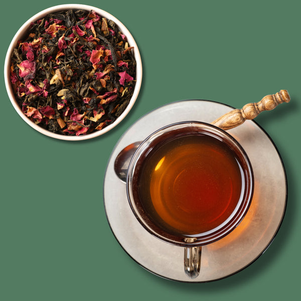 Himalayan Kahwa tea served warm — natural herbal blend supporting immunity, calm, and mindful living.