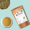 Eco-friendly pack of Pahari Haat Himalayan Turmeric & Moringa Tea — sustainable wellness drink.
