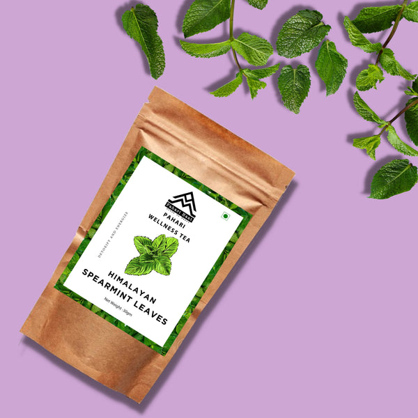 Spearmint Tea by Pahari Haat — herbal tea for PCOD, digestion, and migraine relief.