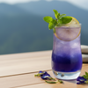Blue Pea Flower Tea colour changing from blue to purple with lemon — natural cocktail and mocktail recipes by Pahari Haat