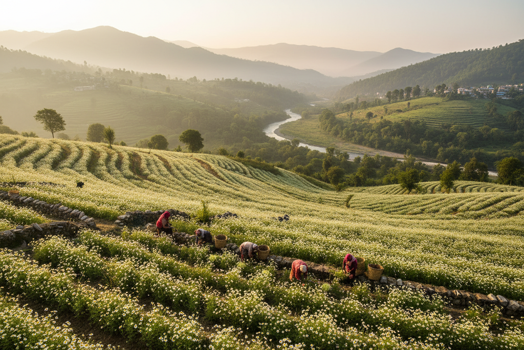 Bulk dried chamomile flowers for herbal tea, wellness, and cosmetic manufacturing