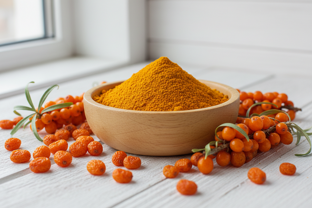 Sea buckthorn berry powder wholesale bulk supplier Pahari Haat Himalayan Ladakh Uttarakhand B2B superfood