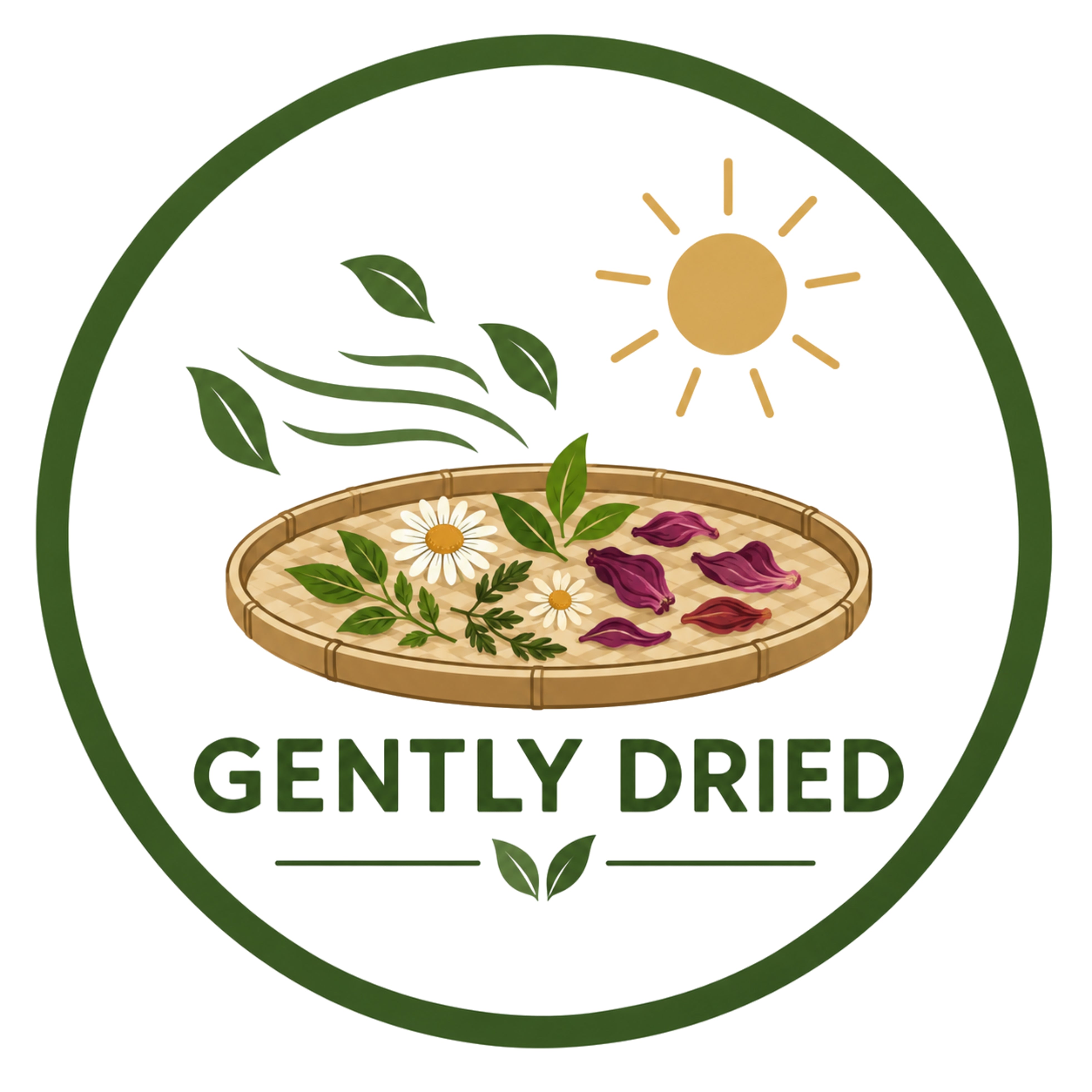 Gently dried tea ingredients