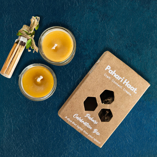 Eco-friendly tealight candle gift box — sustainable return gift for festivals and events.