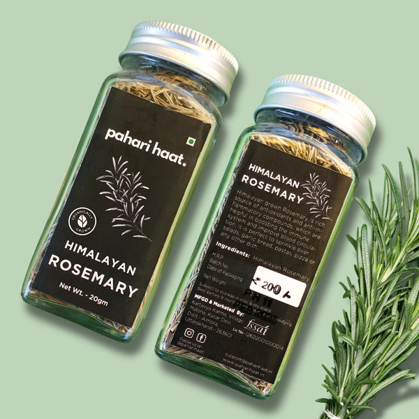 Rosemary sprinkled on roasted vegetables — Himalayan herb that enhances flavor and aroma.