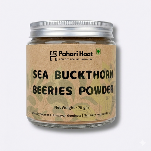 Sea buckthorn berry powder India — Pahari Haat 75g pack zero additives