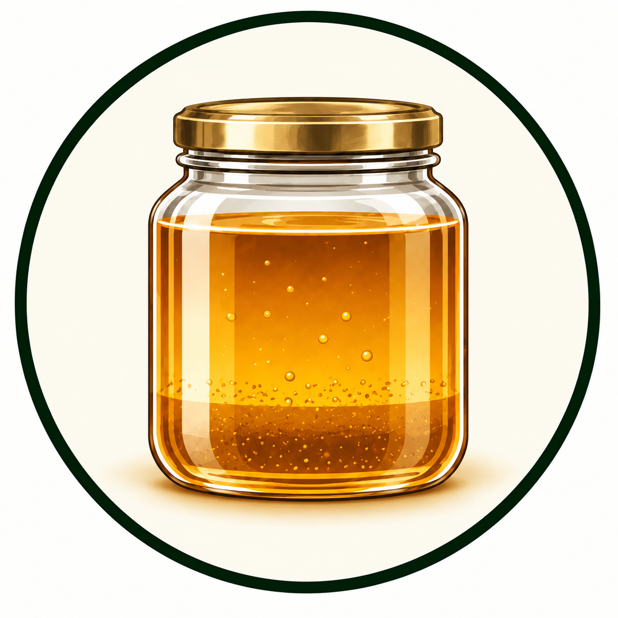 Settle — honey resting naturally in a jar