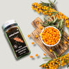 Sea buckthorn tea or smoothie — daily natural supplement for immunity, skin glow, and energy.